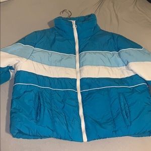 Cute blue winter puffer jacket